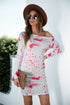 Splatter Printed One Shoulder Dress